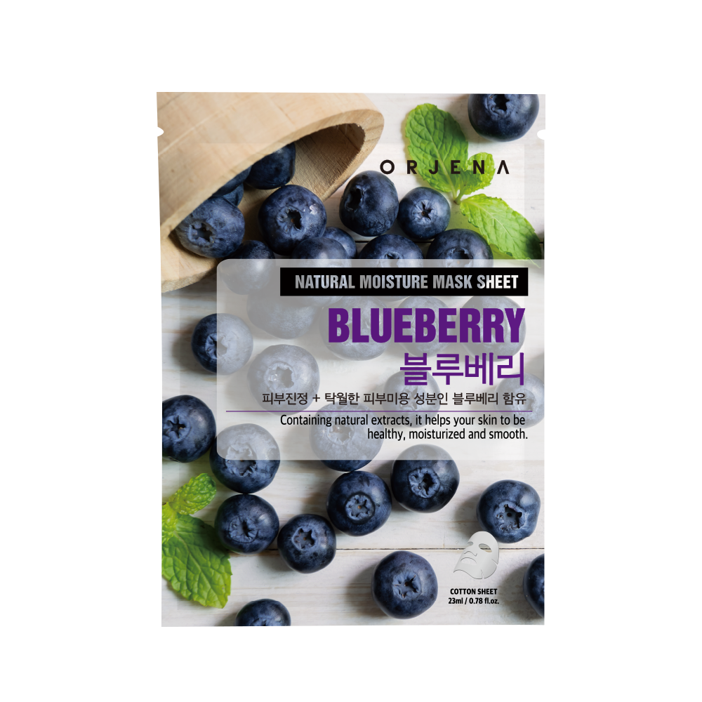 mask blueberry Orjena Natural Moisture Blueberry Mask Sheet – 23 ml - Image 1